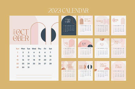 Calendar 2023 A4 Sunday Start | Stationery Templates ~ Creative Market