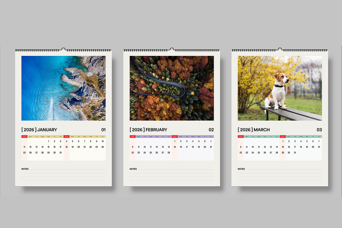 Minimal 2026 Photo Calendar Template, a Stationery Template by ContestDesign (Photo 2 of 5)