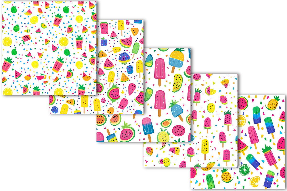 Summer Tropical Fruits Pattern, a Pattern Graphic by OK Design (Photo 4 of 5)
