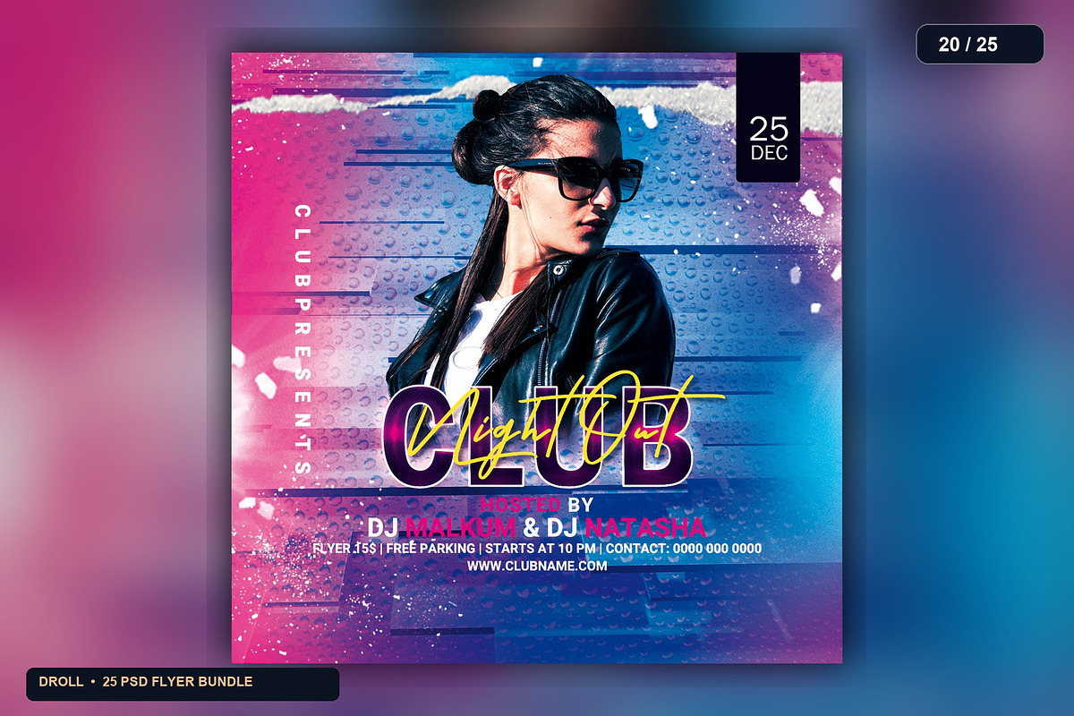 25 Nightclub Party Flyer PSD Bundle, a Flyer Template by Flyer Arts (Photo 23 of 29)