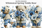 Whimsical Spring Teddy Bear Clipart, an Illustration by Craft Nest (Thumbnail 1 of 10)