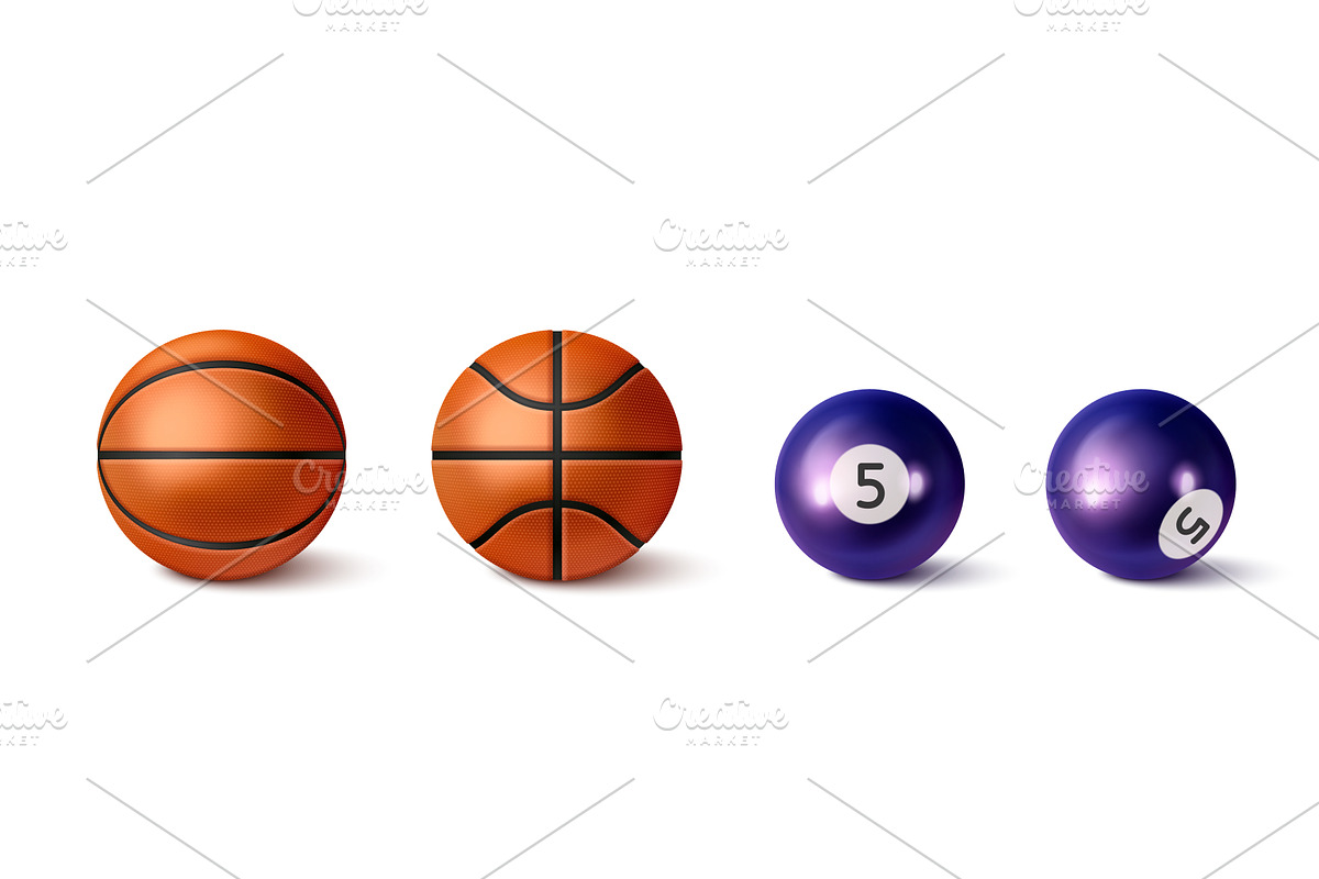 Realistic basketball and billiard, a Sport Illustration by art PVP - market