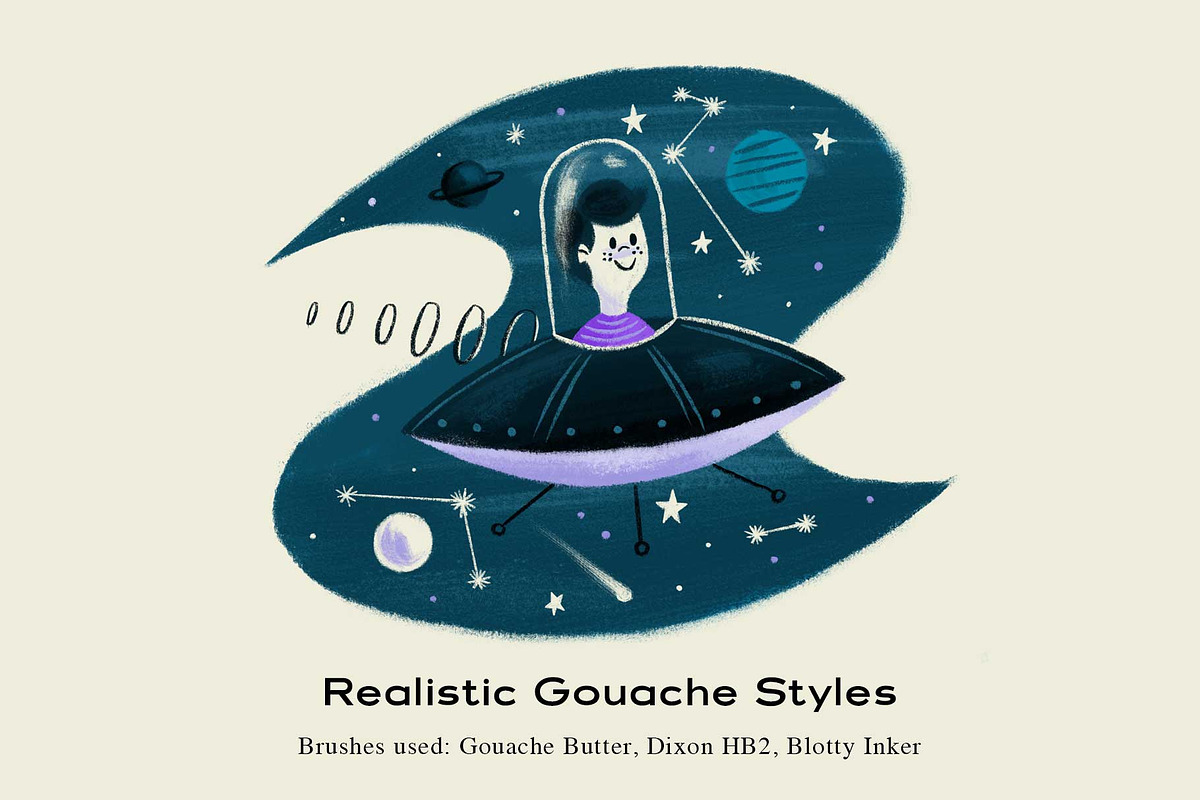 The Mid-Century Procreate Brush Pack, a Brush Add-On by RetroSupply Co. (Photo 8 of 12)