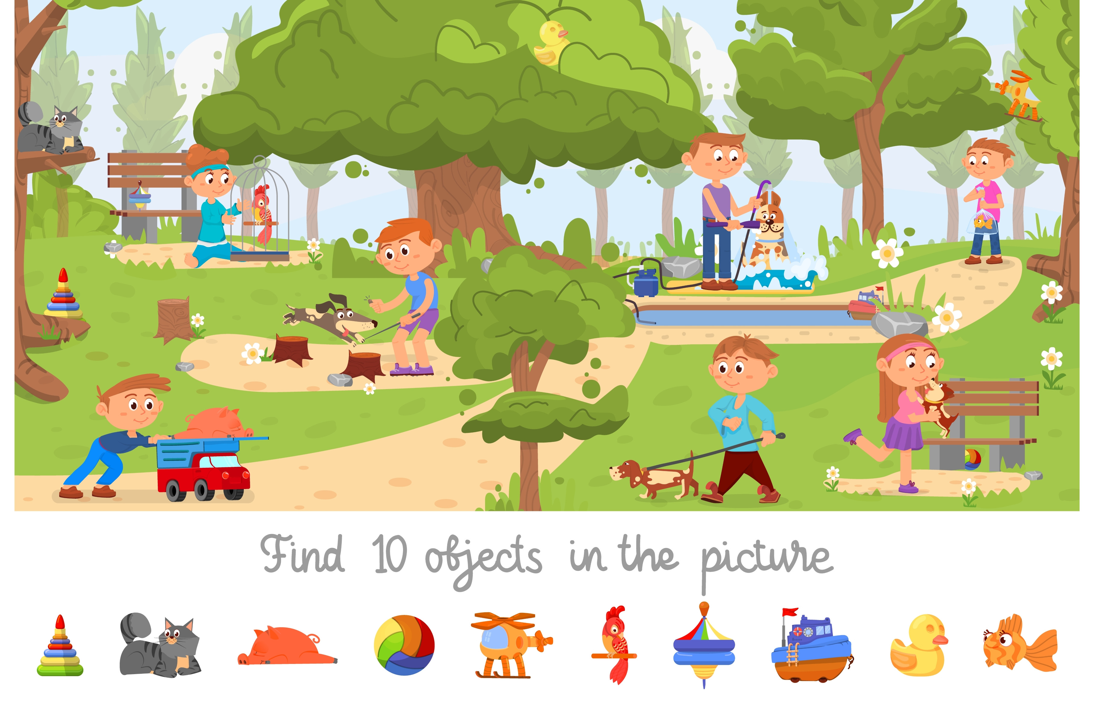 Hidden Object Game Puzzle Location by Ladadikart | Creative Market