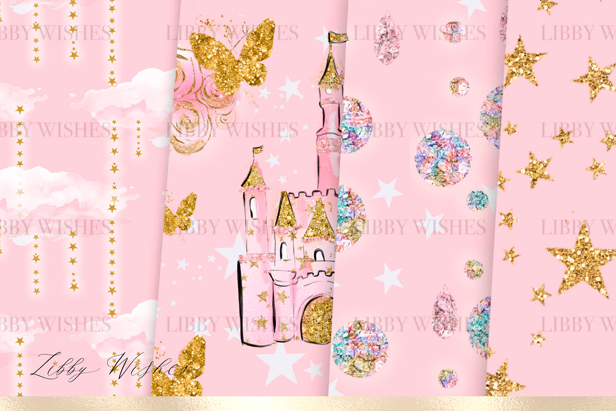 Unicorn patterns in Pink, a Pattern Graphic by Libby Wishes (Photo 3 of 10)