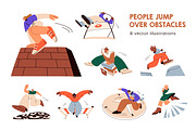 People jump over obstacles concept, a Person Illustration by Good Studio (Thumbnail 1 of 9)