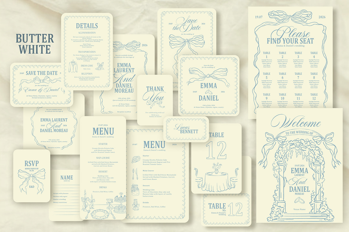Blue dream wedding templates, a Stationery Template by Garden in frame (Photo 8 of 9)