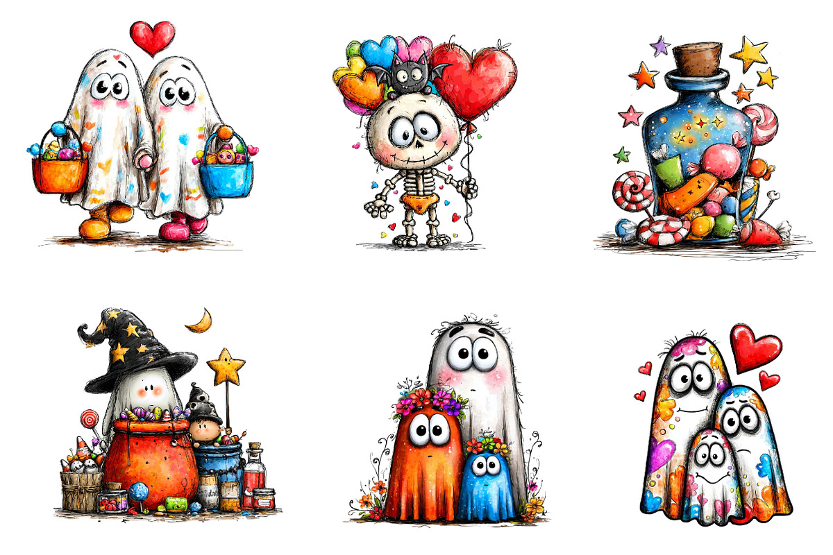 whimsical Halloween clipart, an Illustration by CreationArt (Photo 4 of 5)