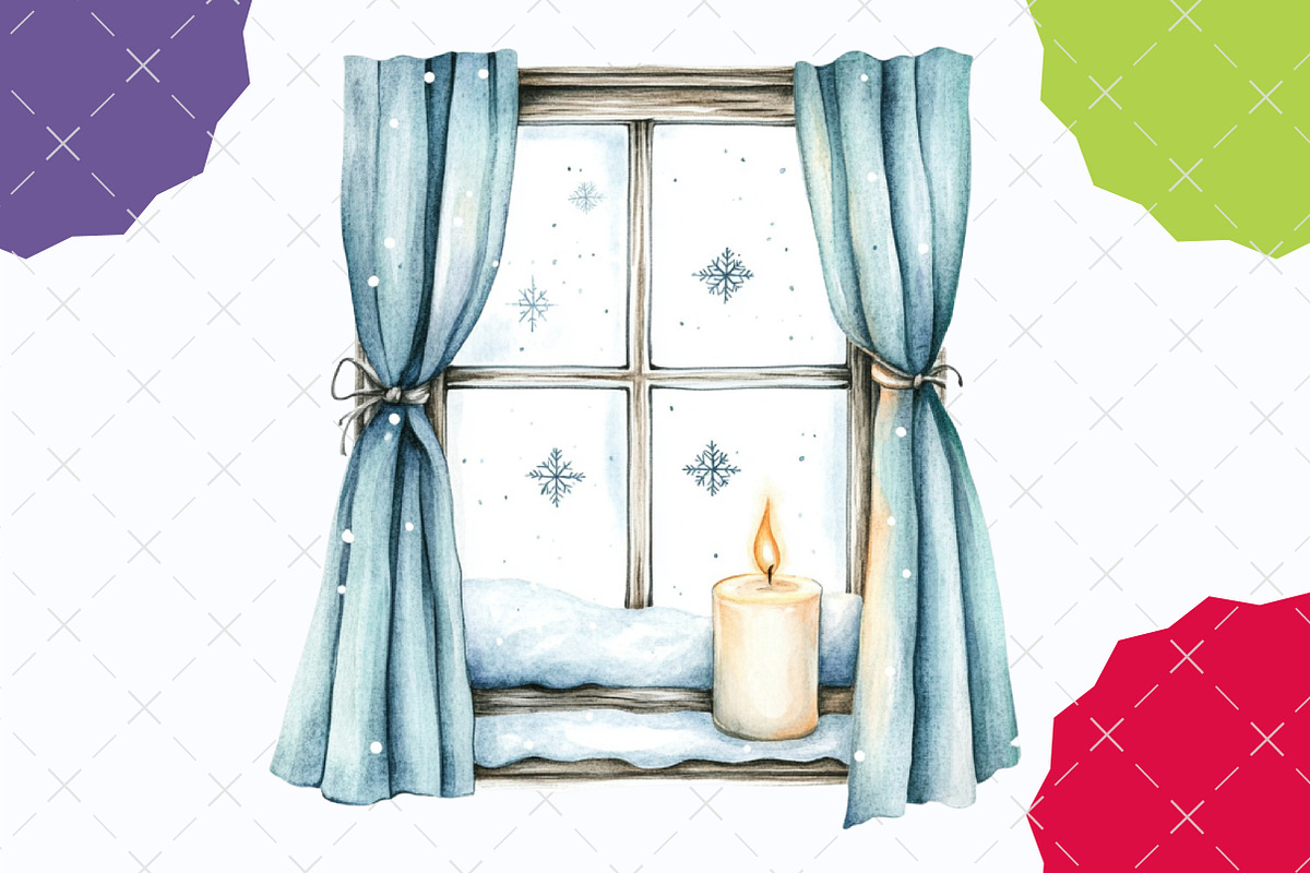Cozy Christmas Afternoon Clipart, an Illustration by designcity5 (Photo 4 of 5)