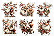 Quirky Santa and Reindeer PNG, an Illustration by Libby Wishes (Thumbnail 6 of 7)