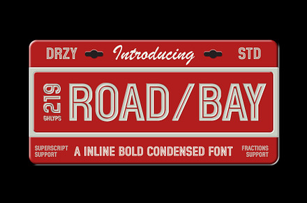 Roadbay - Inline Bold Condensed Font, a Sans Serif Font by Drizy