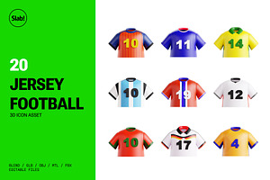 Football Team Jersey 3D Icon, an Object 3D Model by SLAB! Design