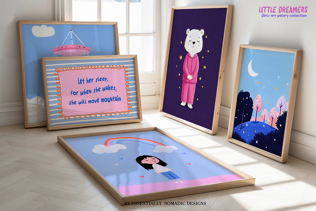 Girls-Nursery Wall Art-Whimsy Prints, a Background Graphic by Essentially Nomadic (Photo 5 of 14)