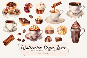 Watercolor Coffee Lover