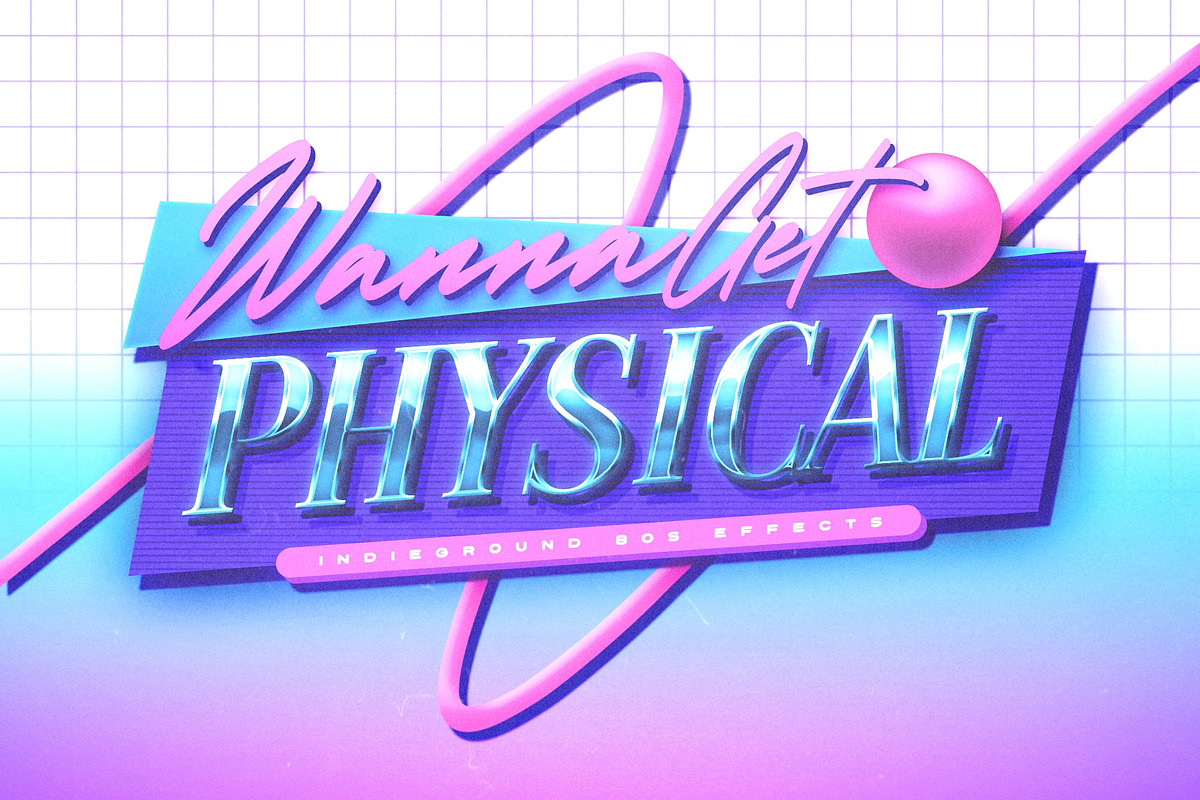 80s Text Effects Complete Bundle, a Layer Style Add-On by Indieground Design Inc. (Photo 28 of 31)
