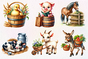 Farm Animals Cozy Farmhouse Clipart, an Illustration by Dream Creation (Thumbnail 2 of 7)