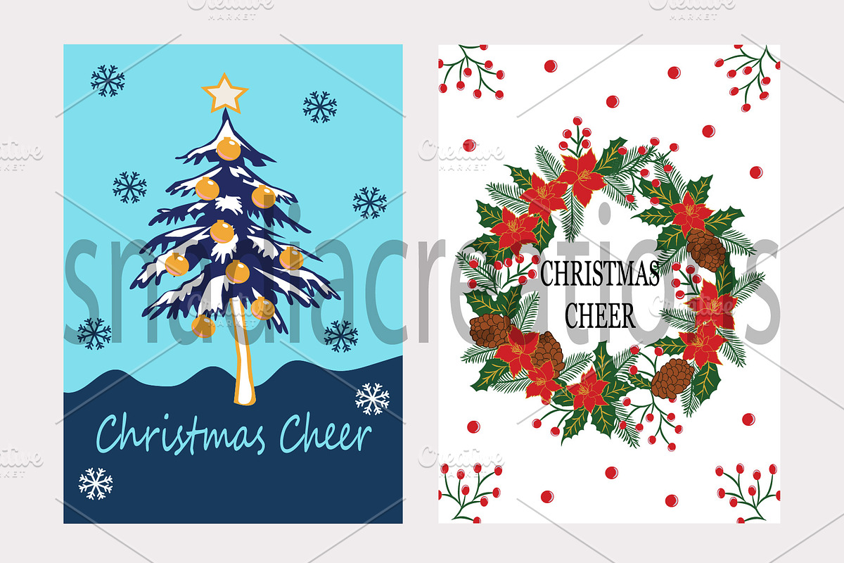 Christmas cards, a Card Template by snadiacreations