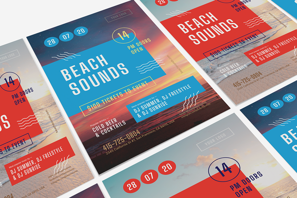Beach Sounds Poster Template, a Flyer Template by Danil Polshin (Photo 3 of 9)