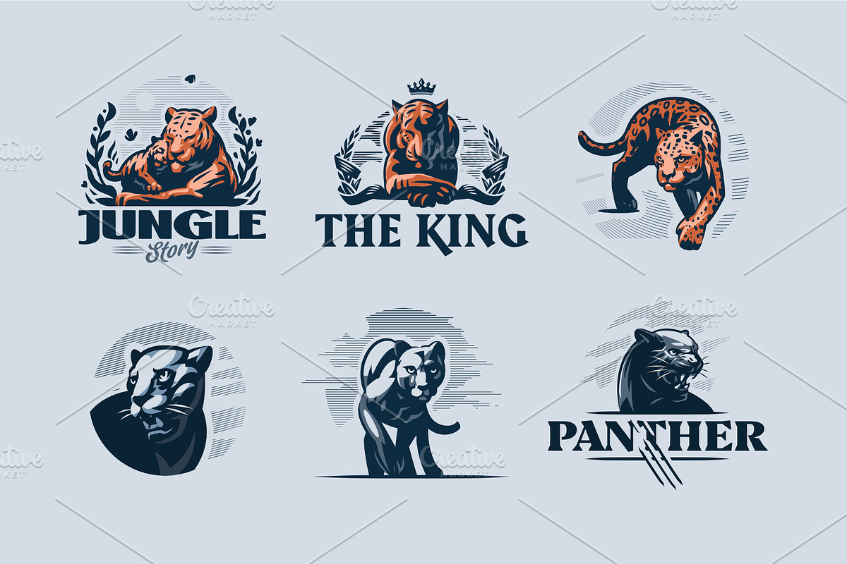 Collection of wild predatory cats., an Animal Illustration by Masterlevsha (Photo 2 of 2)