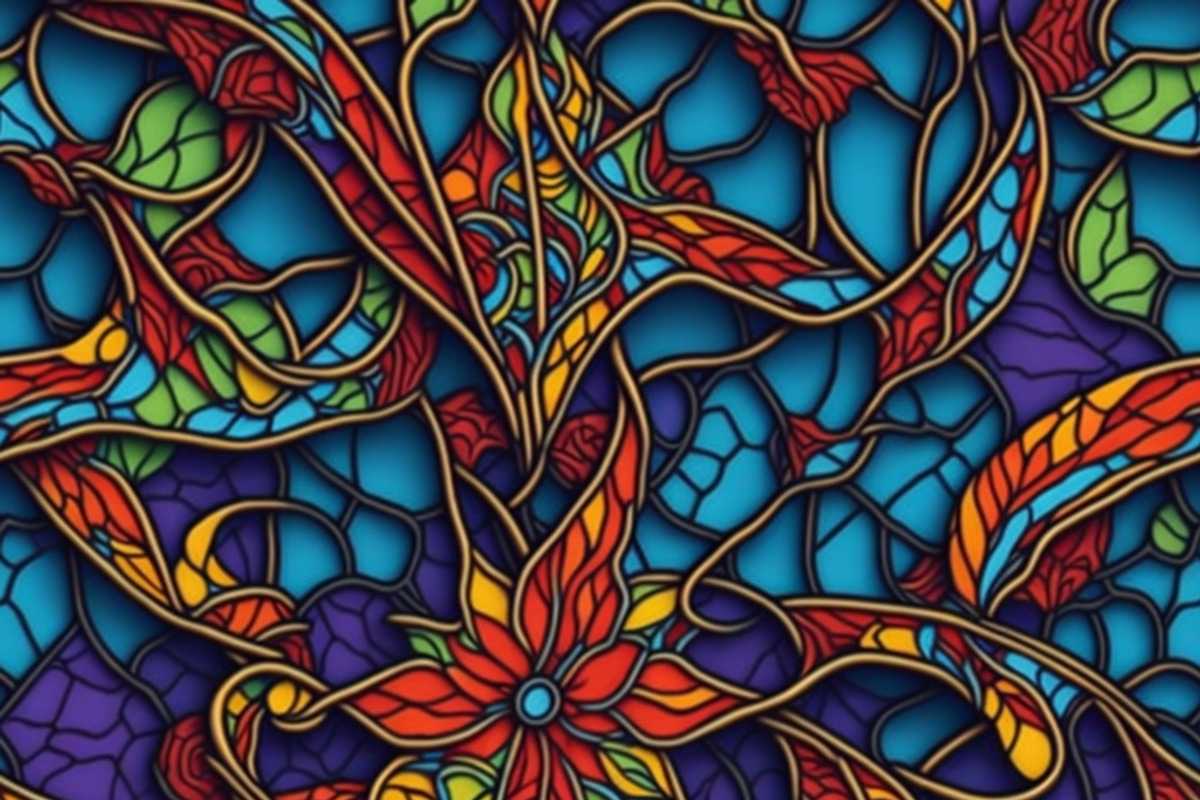 12 Seamless stained glass pattern, a Pattern Graphic by ZaaxPrintables (Photo 2 of 7)