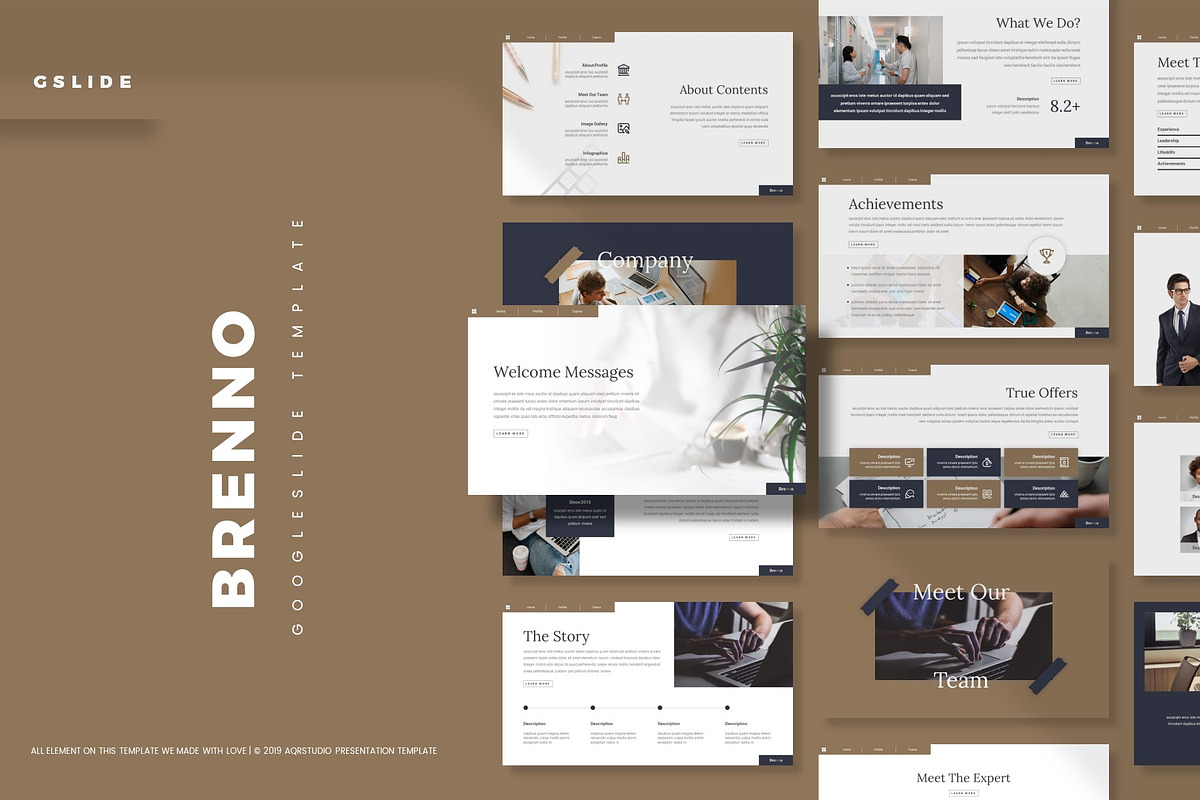 Brenno - Google Slide Template, a Presentation Template by AQR Studio