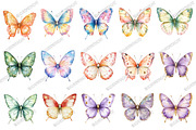 Watercolor Colorful Butterfly Clipar, an Illustration by designcity5 (Thumbnail 3 of 5)