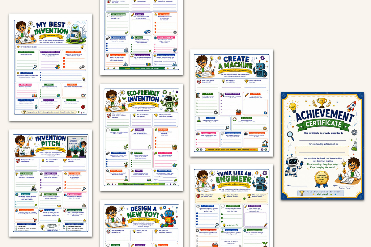 Inventor's Workbook for Kids, a Stationery Template by Designmela01 (Photo 4 of 5)