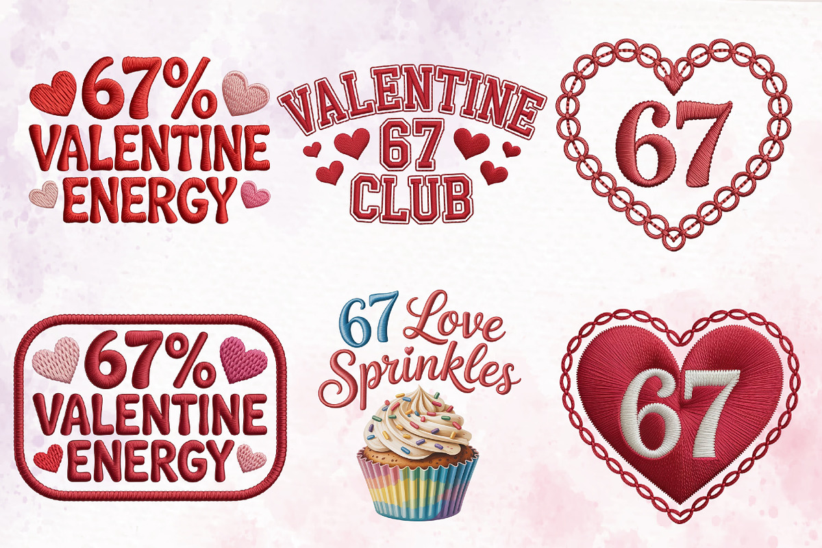 Valentine Six Seven 67 Bundle Png, a Seasonal Illustration by RobertsArt (Photo 3 of 3)