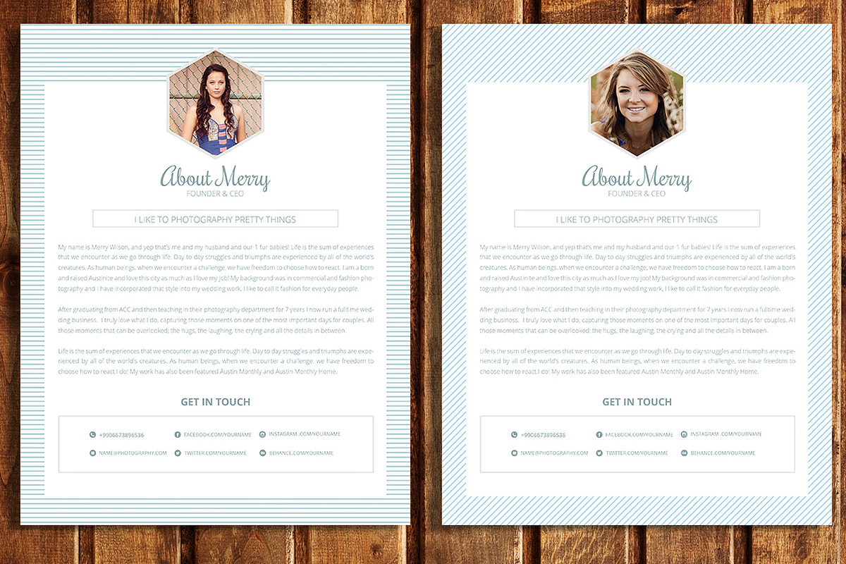 Photographer About Me Page Template, a Resume Template by Madhabi Studio (Photo 2 of 2)