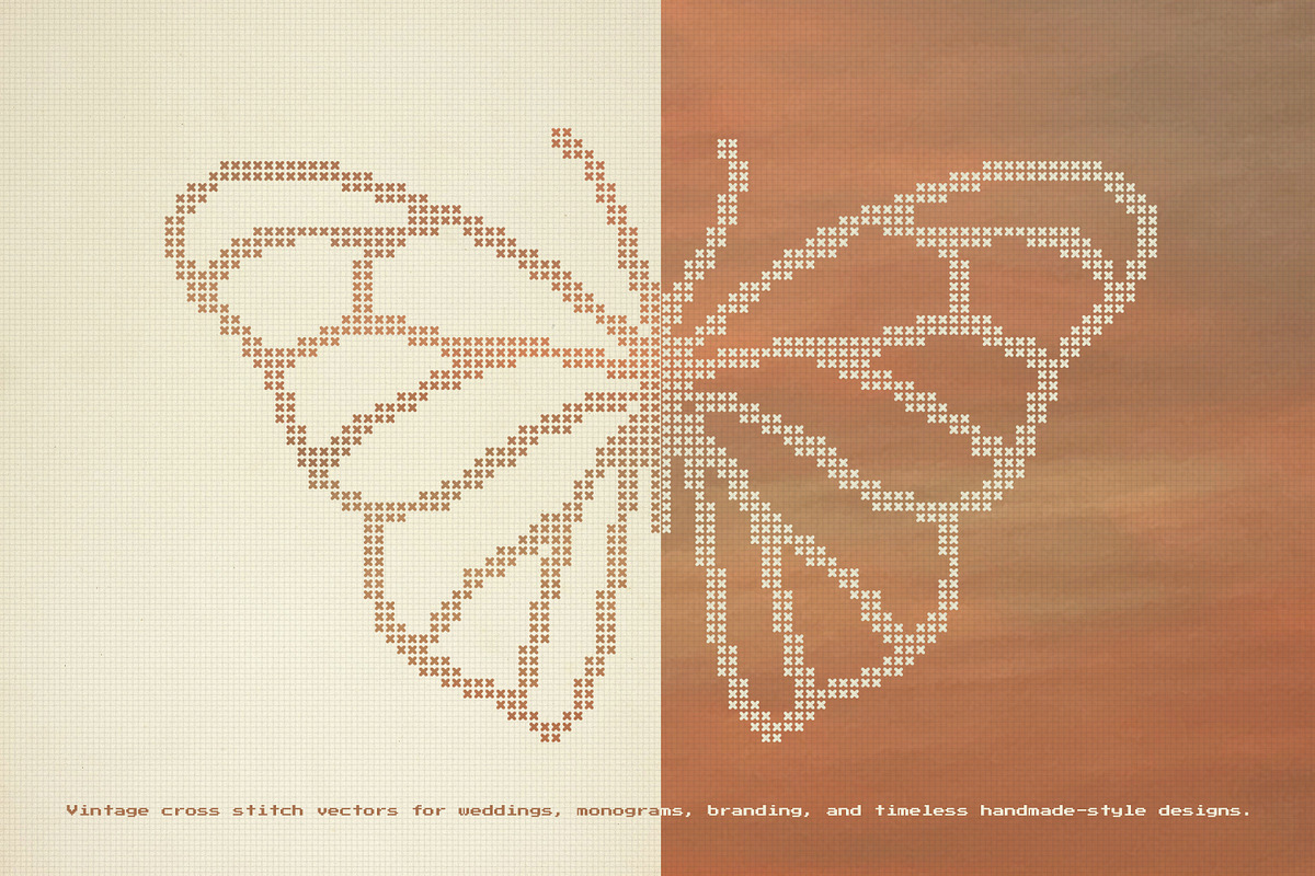 Cross Stitch Vintage Vector Set, an Object Graphic by AnMark (Photo 13 of 15)