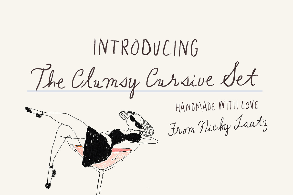 The Clumsy Cursive Font Set, a Handwritten Font by Nicky Laatz (Photo 1 of 18)