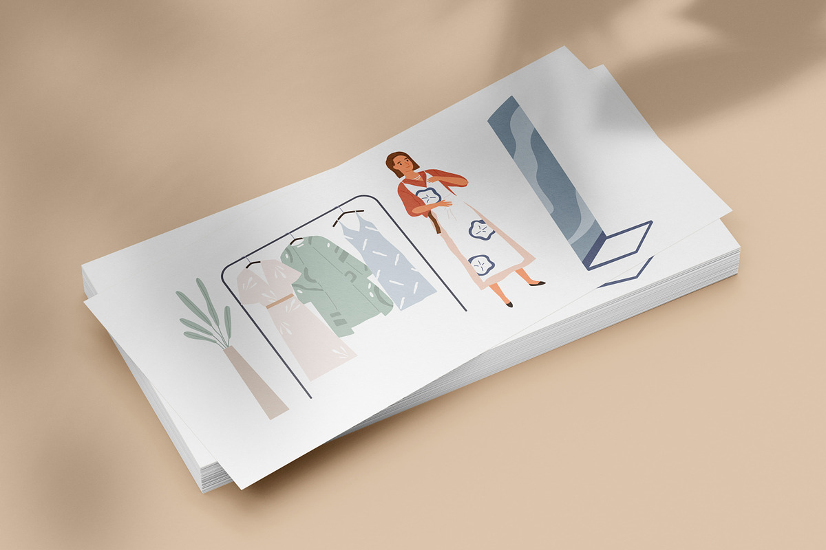 Woman choosing outfit, a Person Illustration by Good Studio (Photo 2 of 3)