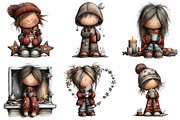 Holiday Girls with Mugs Clipart, an Illustration by Daily.Designs (Thumbnail 3 of 5)