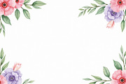 Watercolor Floral Frame Set, an Illustration by Creativeshirt (Thumbnail 4 of 11)