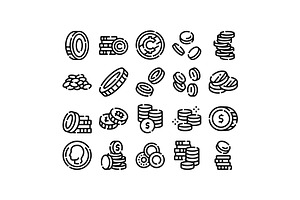 Financial coins currency collection, an Object Graphic by pikepicture