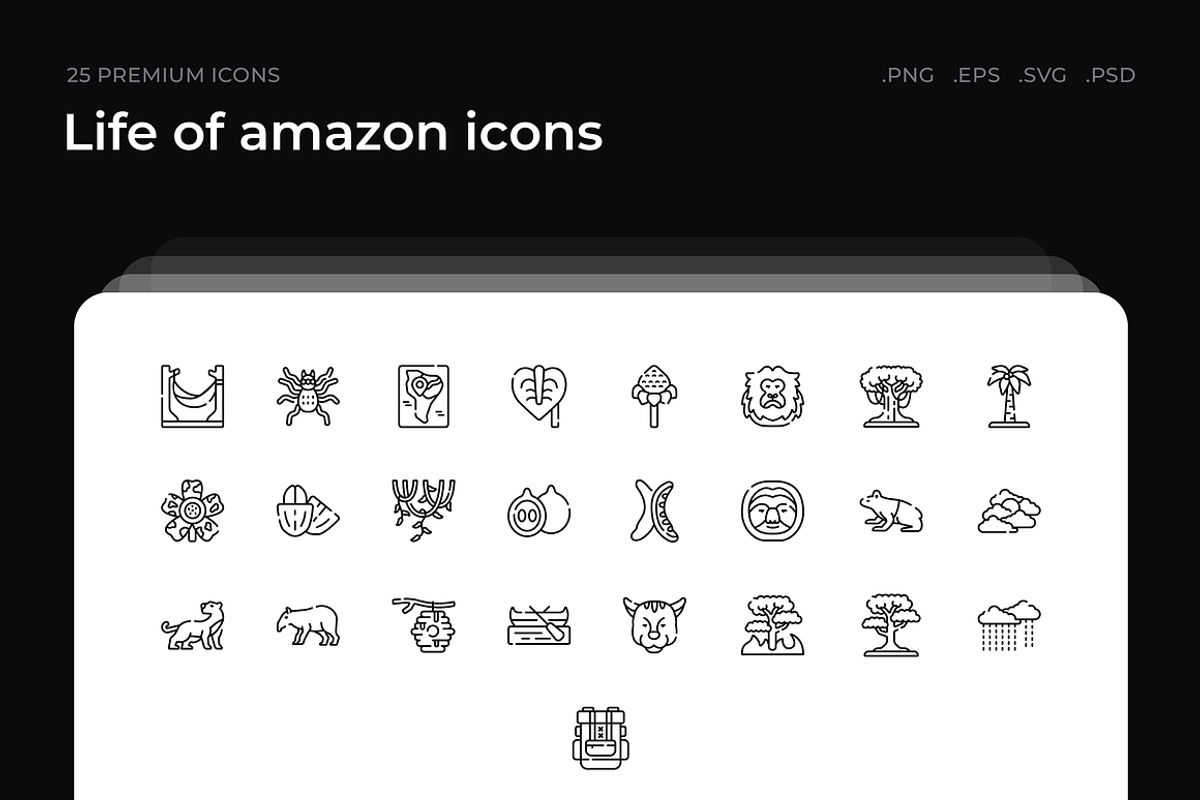 Life of amazon icons, an Outline Icon by Wencory