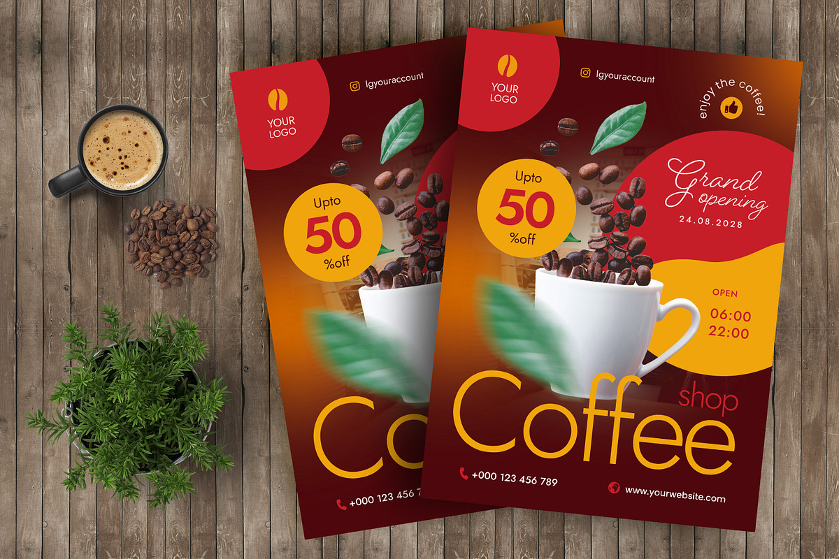 Coffe Shop Flyer Template, a Flyer Template by Boostock
