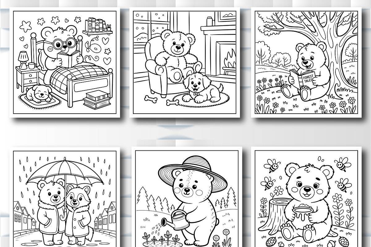 Cozy Bear Cute & Comfy Coloring Book, an Education Illustration by Design Home (Photo 4 of 5)