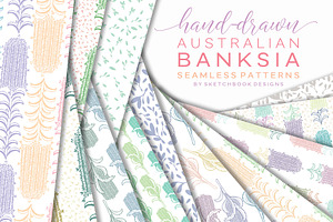 Australian Banksia Seamless Patterns
