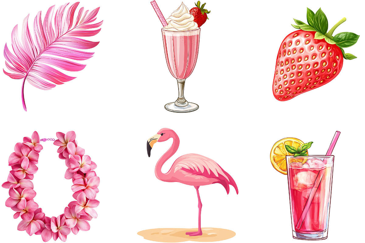 Pink Summer Clipart, an Illustration by Designking (Photo 5 of 5)