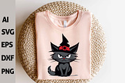 Spooky Halloween Cat Vector clipart, a Seasonal Illustration by ARTify Illustrations (Thumbnail 6 of 8)