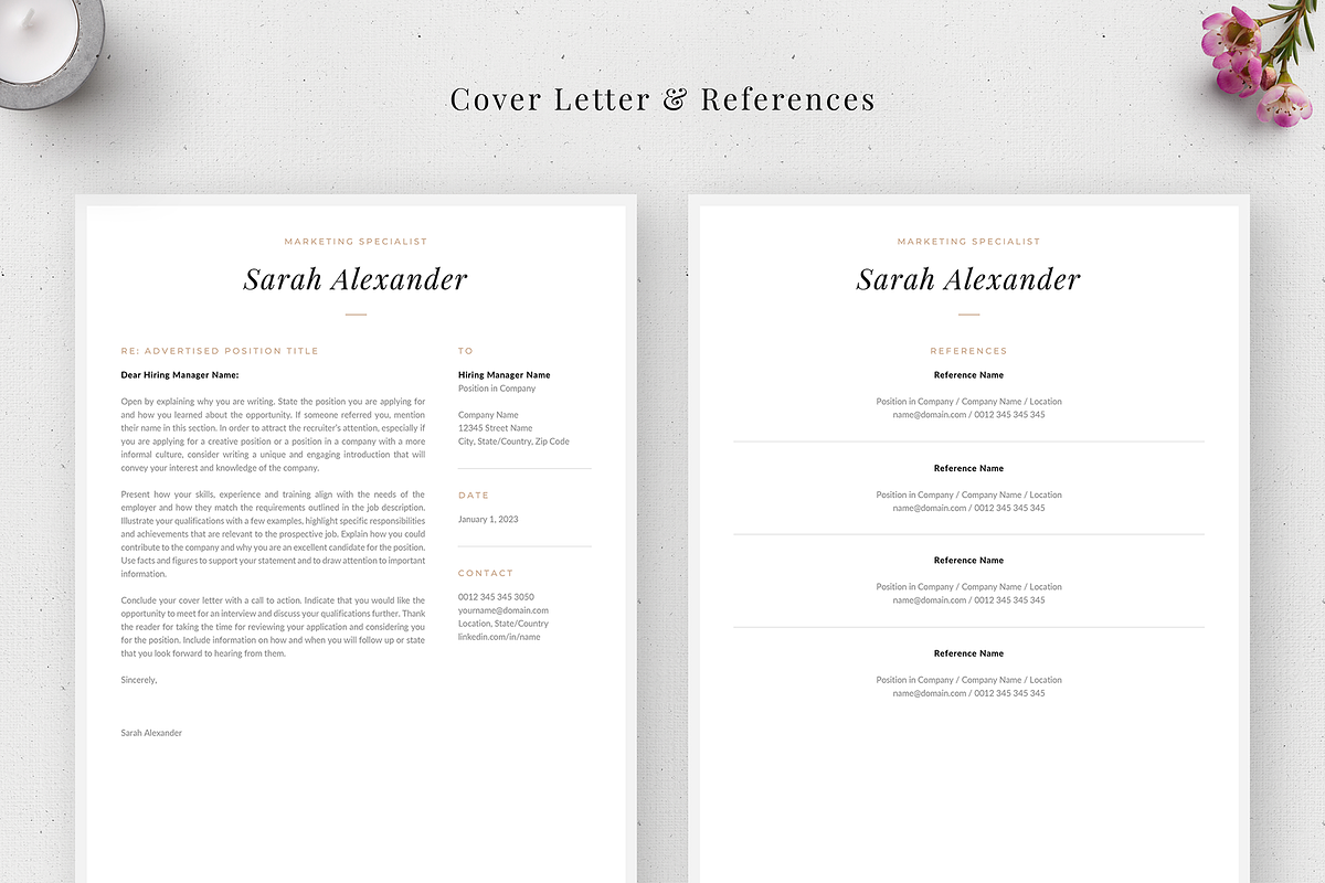 Modern & Chic Resume Template Sarah, a Resume Template by Olympia Resume (Photo 4 of 6)