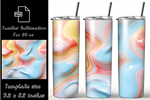 Pastel Liquid Wrap, Tumbler Design