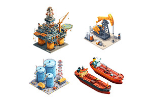 Isometric oil industry. Gas, an Illustration by Stock-Smart-Start