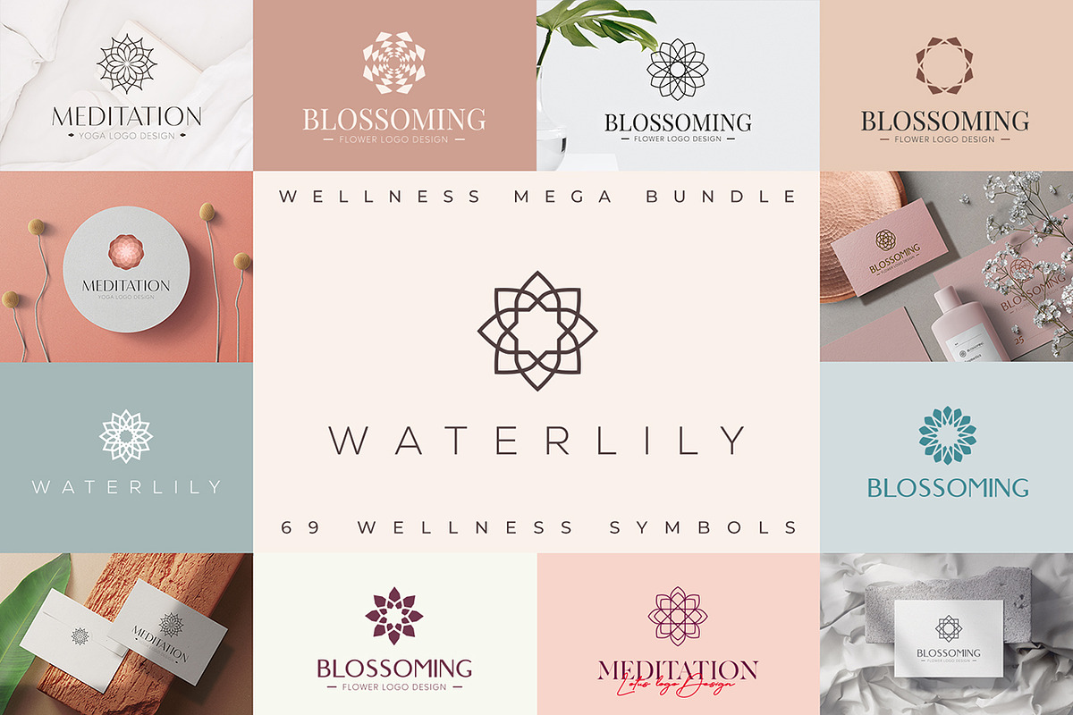 Water Lily Lotus Logo Bundle, a Branding & Logo Template by Template Dealer (Photo 1 of 20)