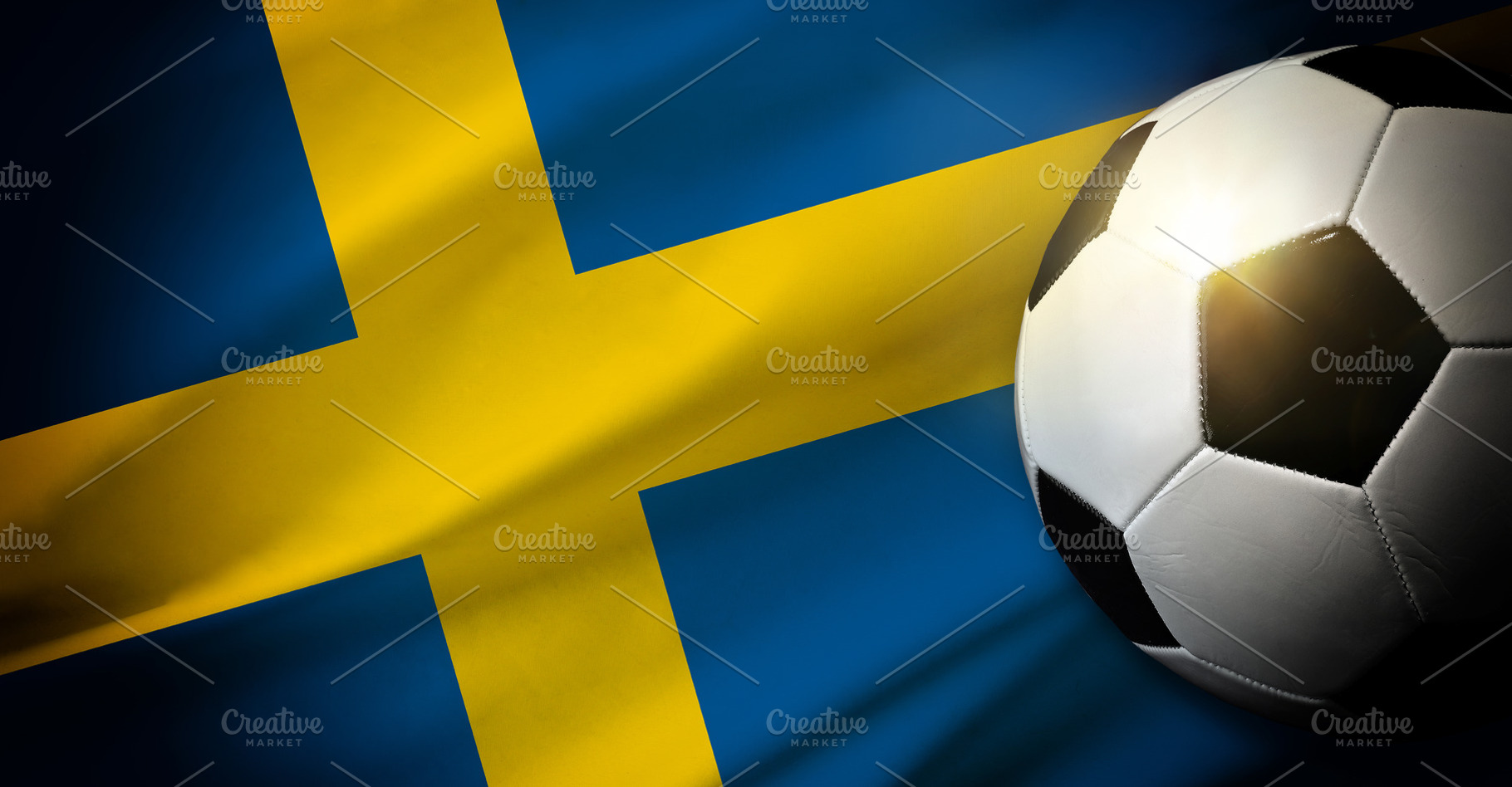 Swedish Flag with Soccer Ball Closeup, a Sports & Recreation Photo by Davizro's Market