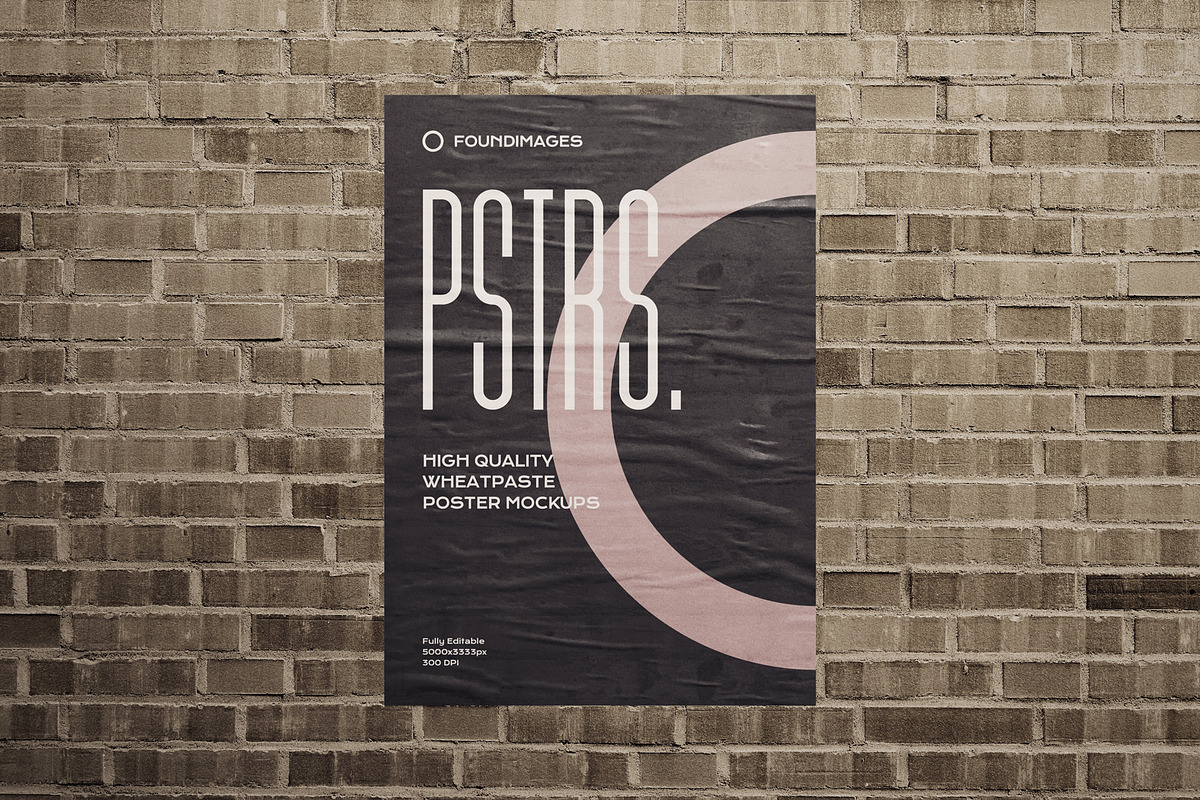 50 poster mockup bundle glued paper, an Advertising Mockup by FoundImages (Photo 55 of 55)