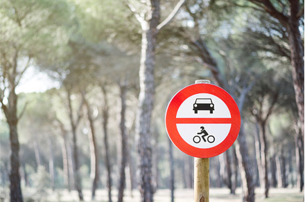 Entry of motor vehicles is