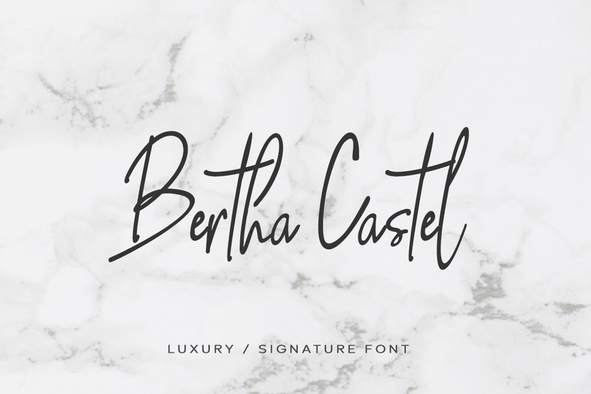 Bertha Castel - Handmade Luxury Font, a Script Font by Designova® (Photo 1 of 7)