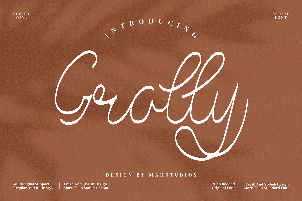 Grolly Script Fonts, a Script Font by mahstudios (Photo 1 of 16)